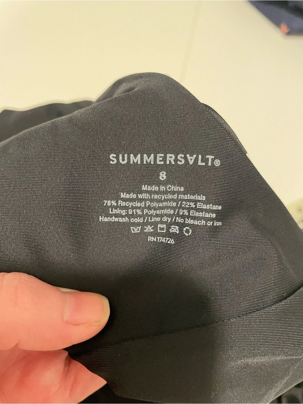 Summersalt Brand Women's size 8 B/W Ruffle Sidestroke One Shoulder Swimsuit